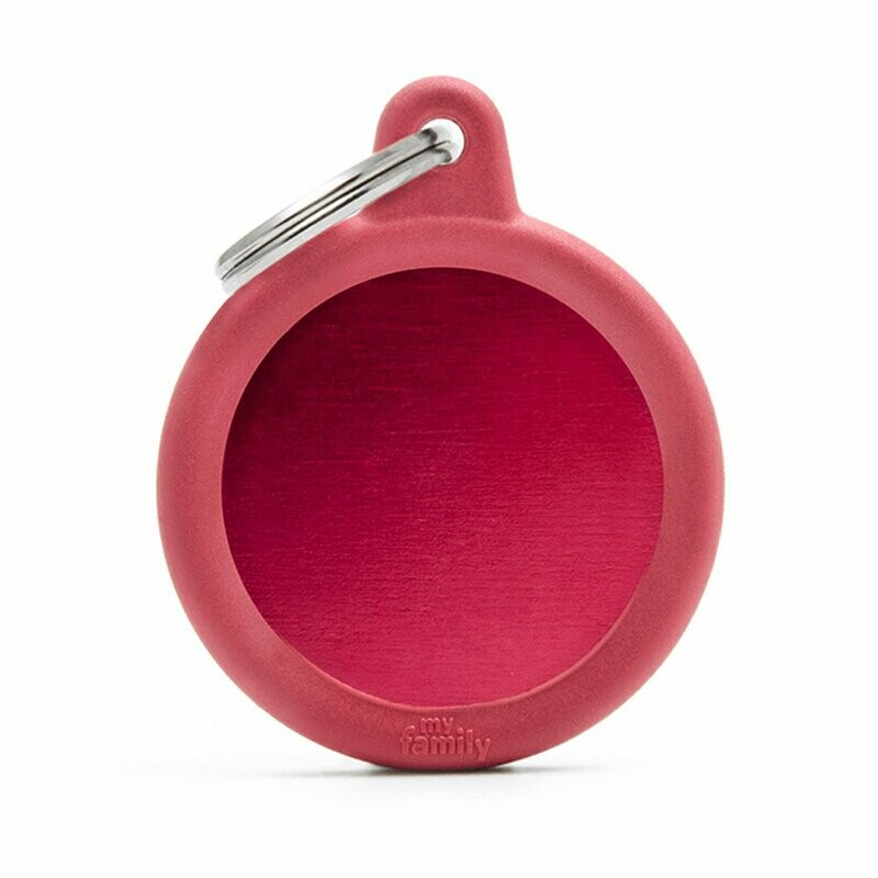My Family Hush Tag Aluminium Red Circle with Rubber