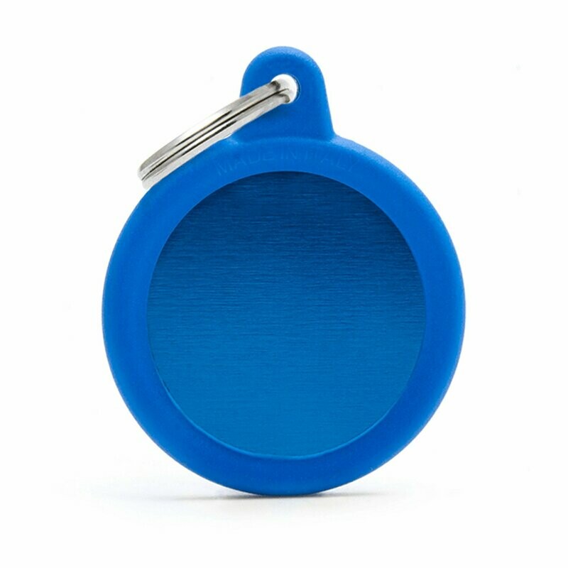 My Family Hush Tag Blue Circle with Rubber