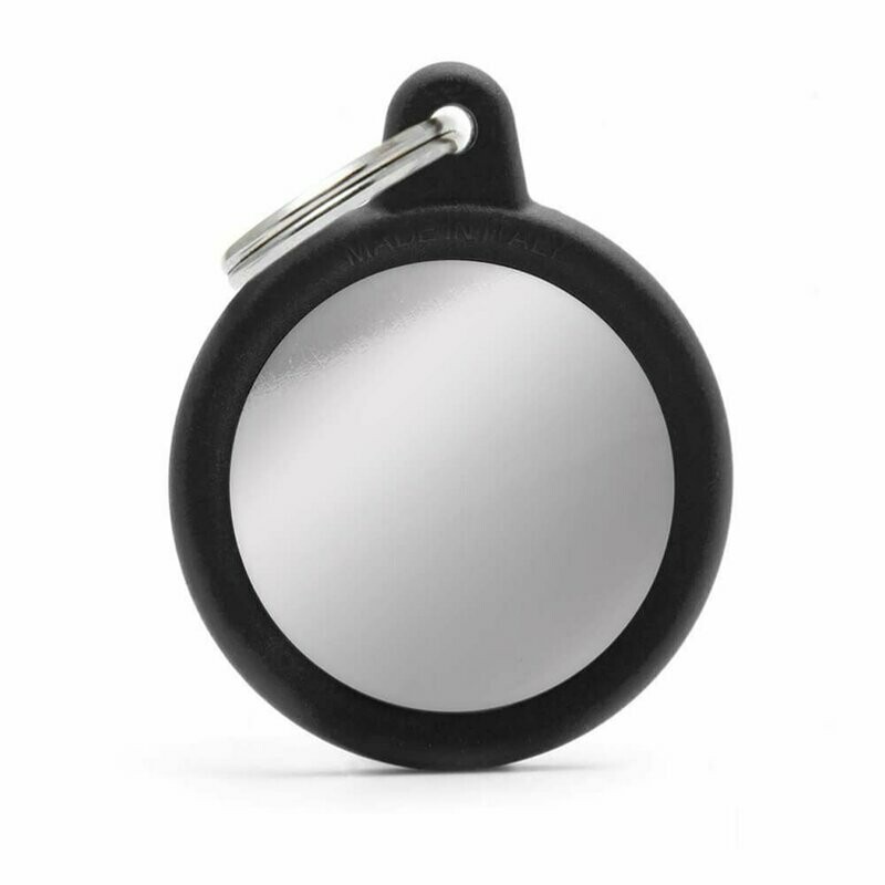 My Family Hush Tag Chromed Black Circle with Rubber