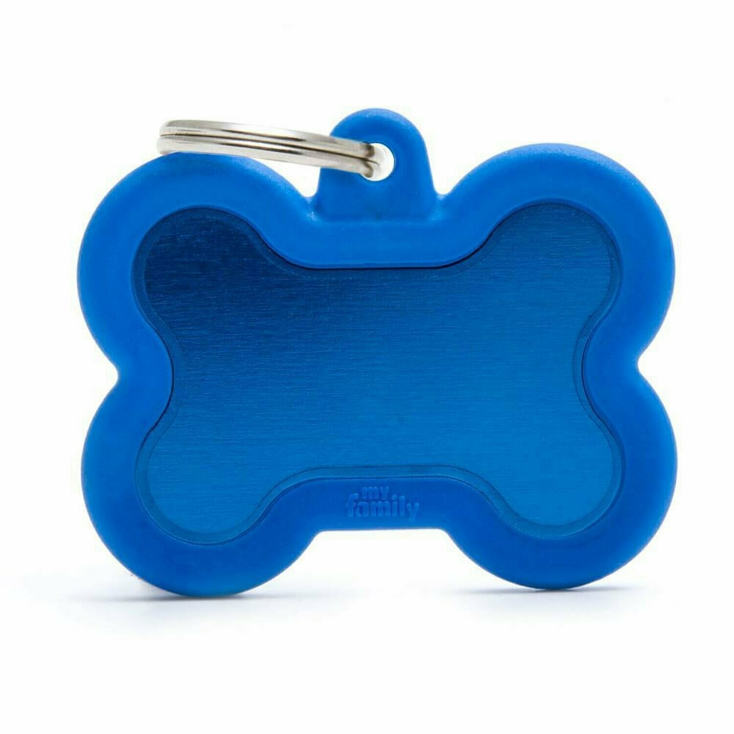 My Family Hush Tag Blue Bone with Rubber