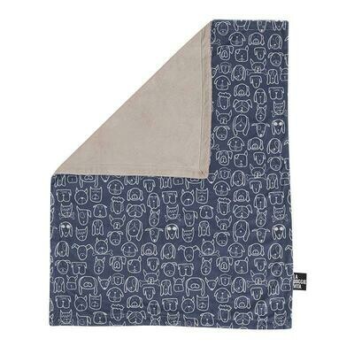 La Doggie Vita Minky Fleece Pet Blanket - Dog Central Indigo MED