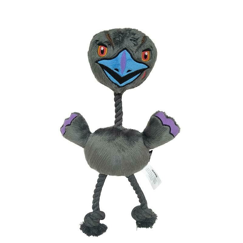 La Doggie Vita Evil Emu Plush Rope Toy with squeaker