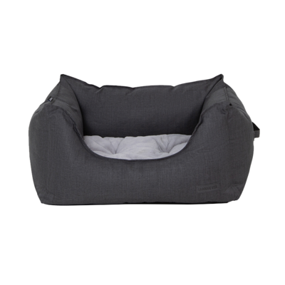 La Doggie Vita - Water Resistant Oxford High Side Charcoal Square Bed