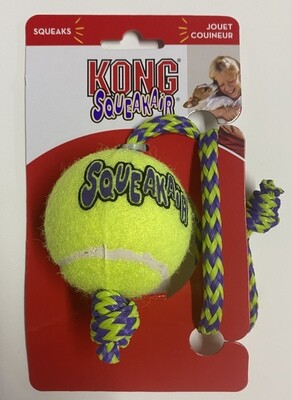 KONG SqueakAir Ball with Rope MED