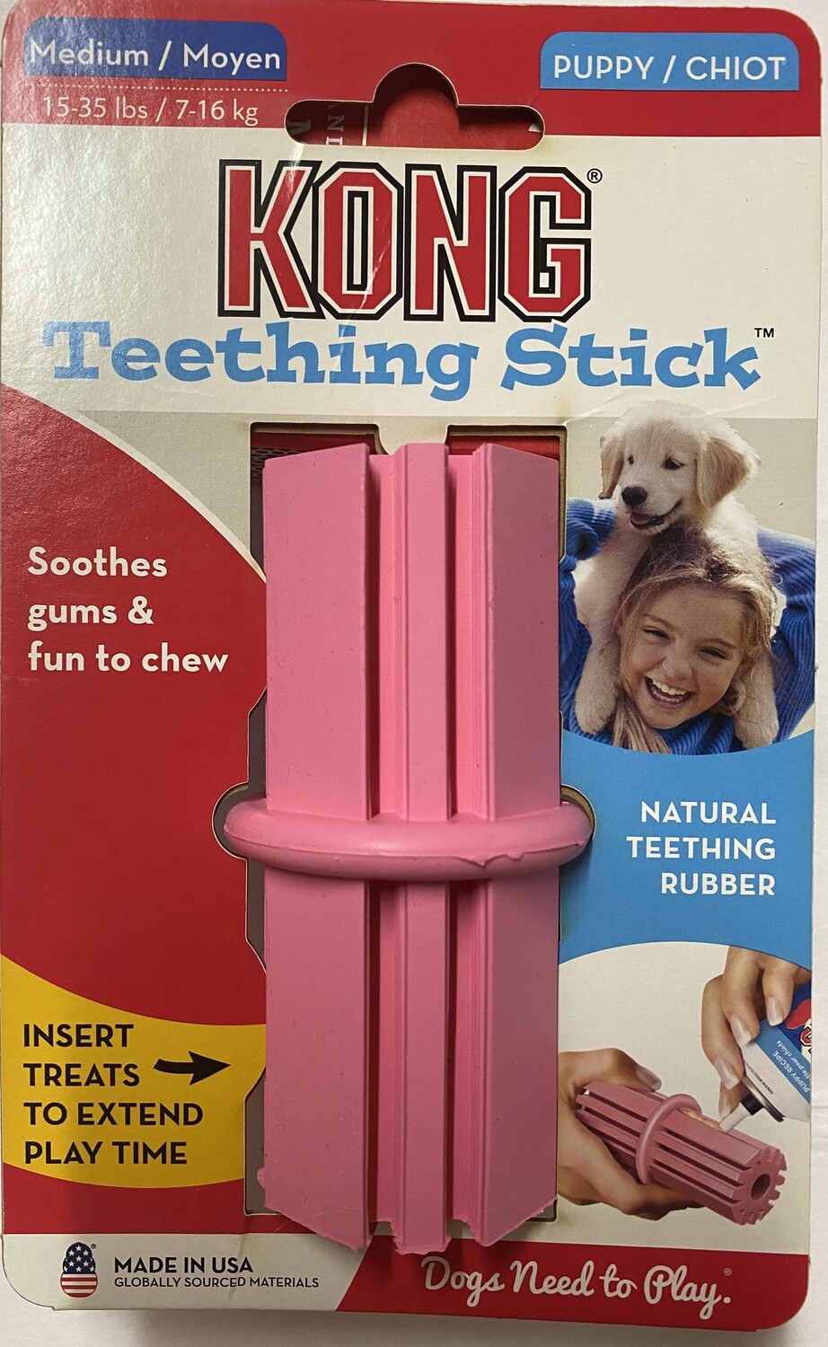 KONG Puppy Teething Stick Med_Pink