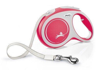 flexi™ New Comfort Retractrable Leash. Size Large. RED Tape 5 m