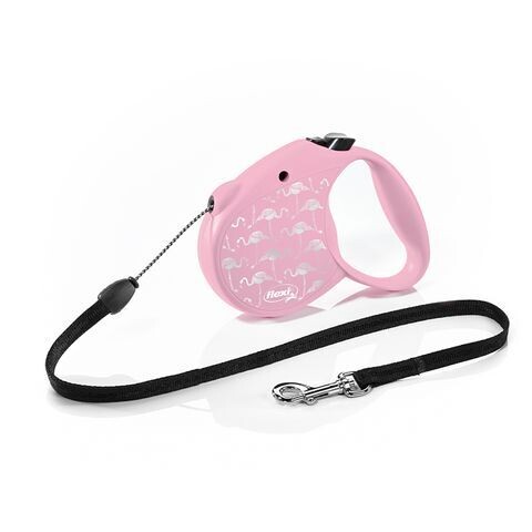 Flexi™ Dots CORD Retractable Leash Flamingo MED