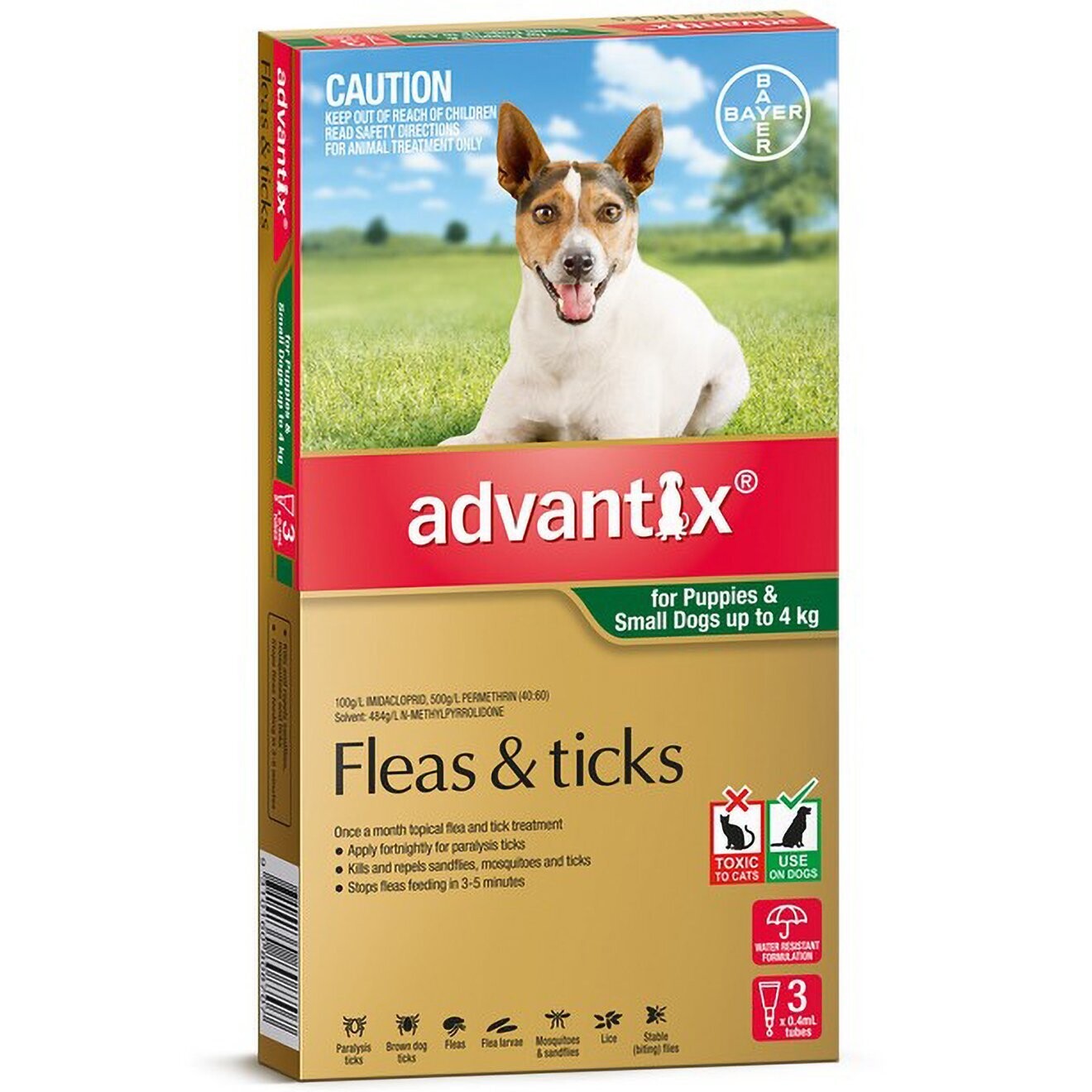 Advantix for Dogs - For Puppies and Small Dogs  up to 4 kg. 3pk