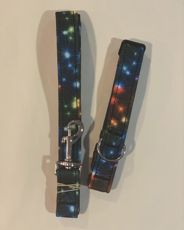 Collar and Lead Set - Medium. Disco Dancing.