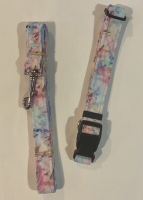 Collar and Lead Set - Large. Pastels