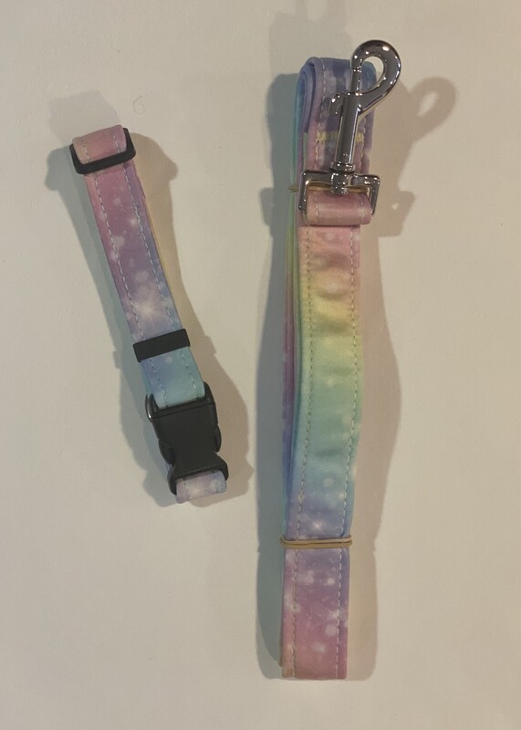 Collar and Lead Set - Small. Somewhere over the Rainbow