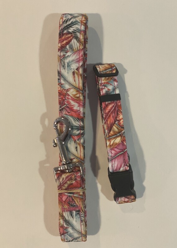 Collar and Lead Set - Small. Feathers and Flight