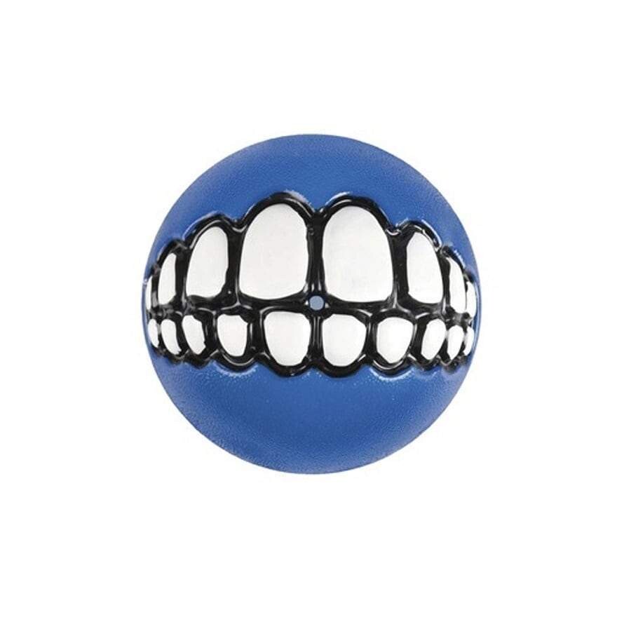 Rogz Grinz Ball Blue Dog Toy, LARGE