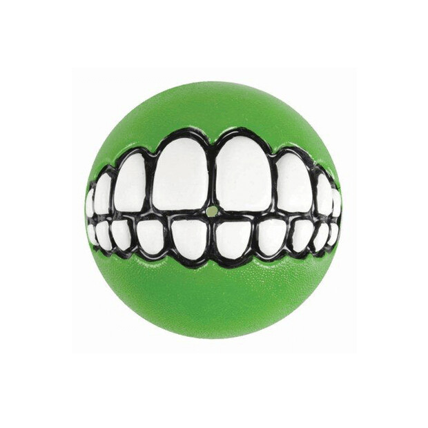 Rogz Grinz Ball Lime Dog Toy, MEDIUM