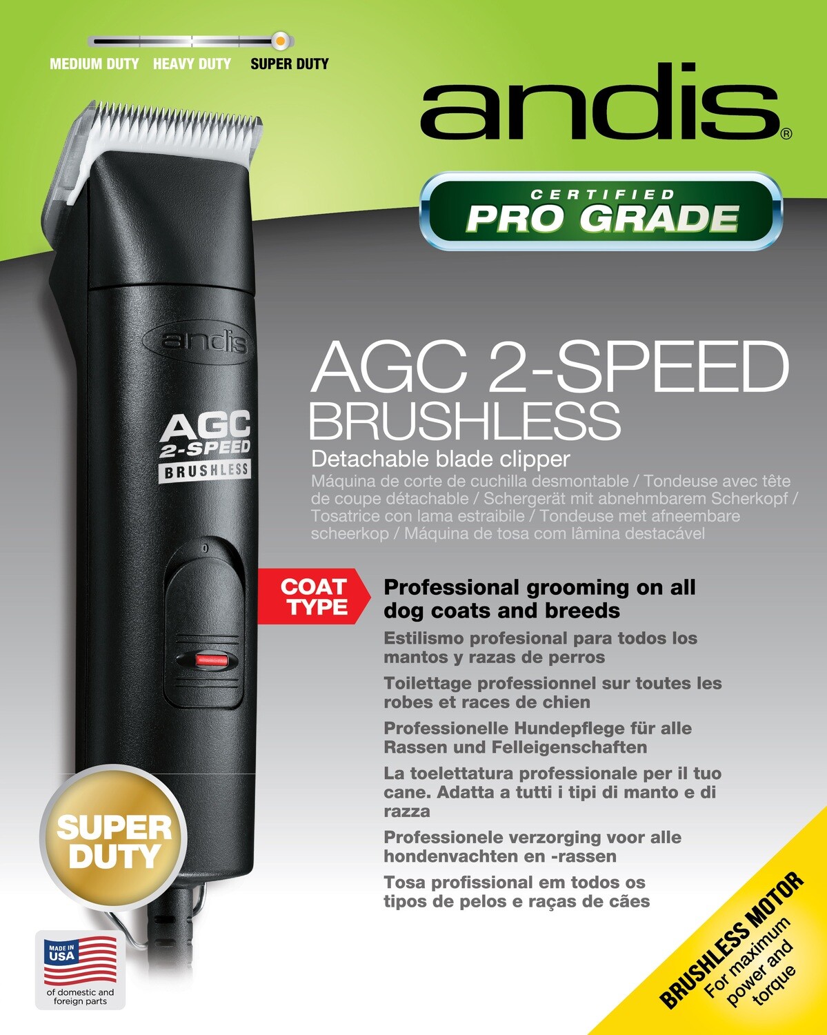 Andis Clipper AGC 2-Speed Brushless Black