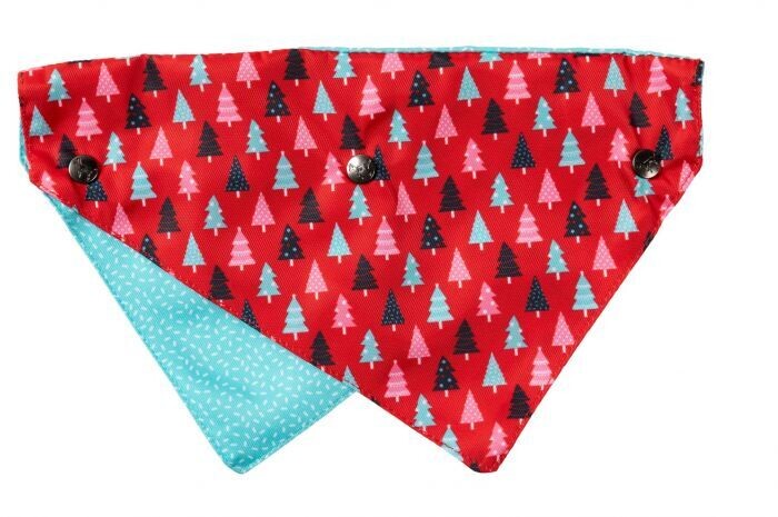 FuzzYard Christmas Trees Red Bandana M/L