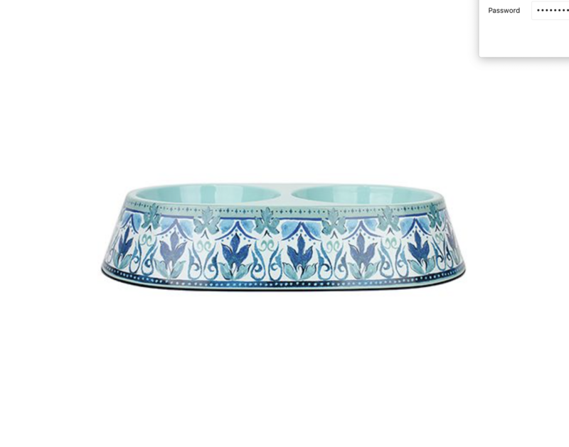 Barkley &amp; Bella Melamine Double Bowl Fresco MED