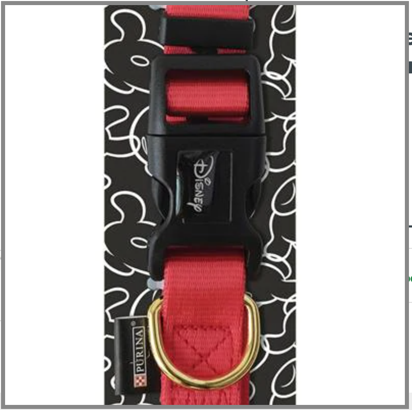 Purina Disney Mickey Mouse Dog Collar, RED - Small