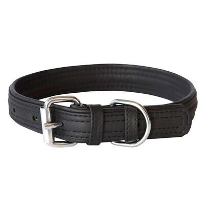 Rogz Leather Buckle Collar Black, X-SMALL