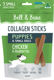 Bell and Bone Collagen Sticks for Puppies: Chicken and Blueberries