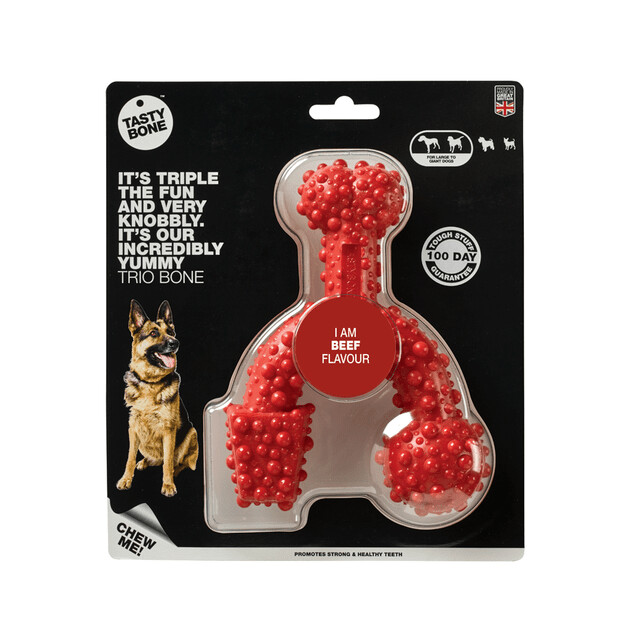 Tasty Bone Nylon Bacon Trio Bone Dog Toy Large