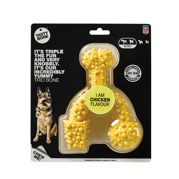 Tasty Bone Nylon Chicken Trio Bone Dog Toy Small