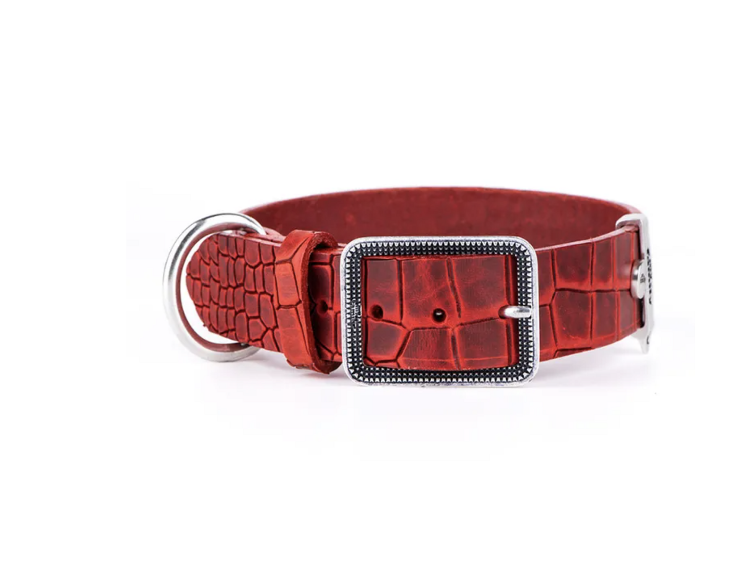 My Family Tucson Collection Red Leather Collar. Small/Medium