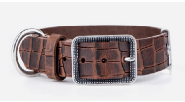 My Family Tucson Collection Brown Leather Collar. Medium/Large
