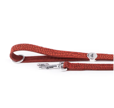 My Family Genuine, Italian Leather, Dog Lead. Tucson Style. Red