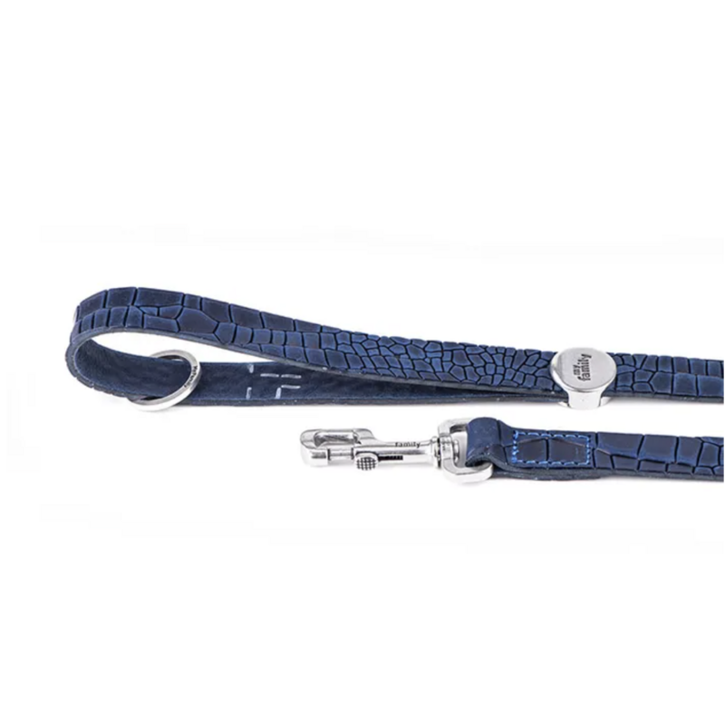 My Family Genuine, Italian Leather, Dog Lead. Tucson Style. Blue