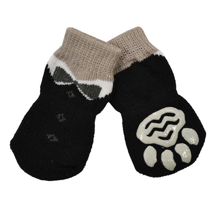 ZEEZ® NON-SLIP PET SOCKS Black Tuxedo Medium 3x7.5cm