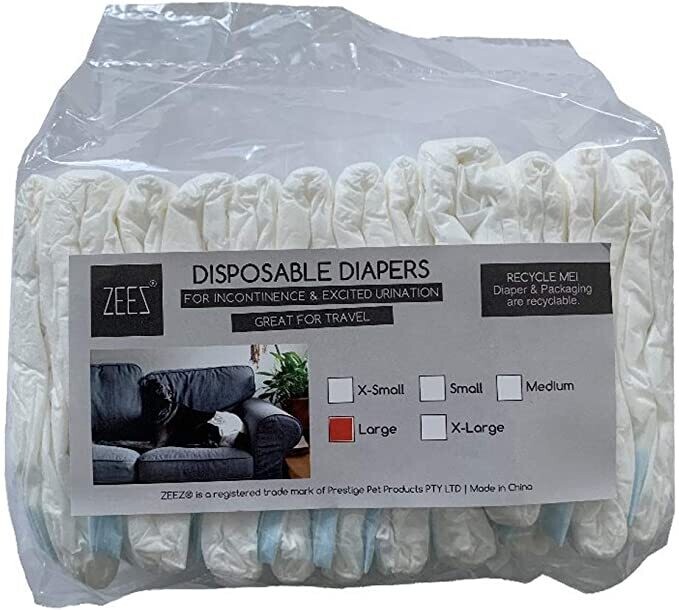 Zeez Disposable Dog Diapers - LARGE SIZE