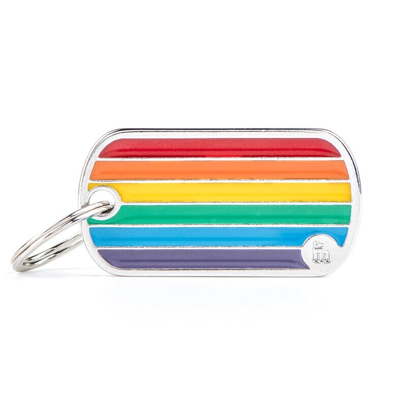 My Family Large Rainbow Flag Pet Tag