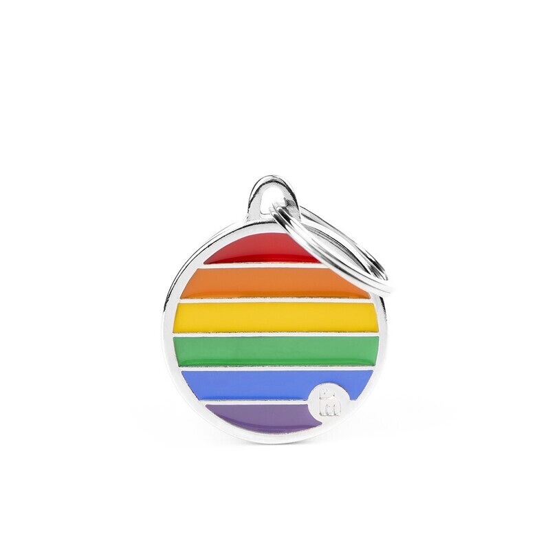 My Family Small Rainbow Circle Pet Tag