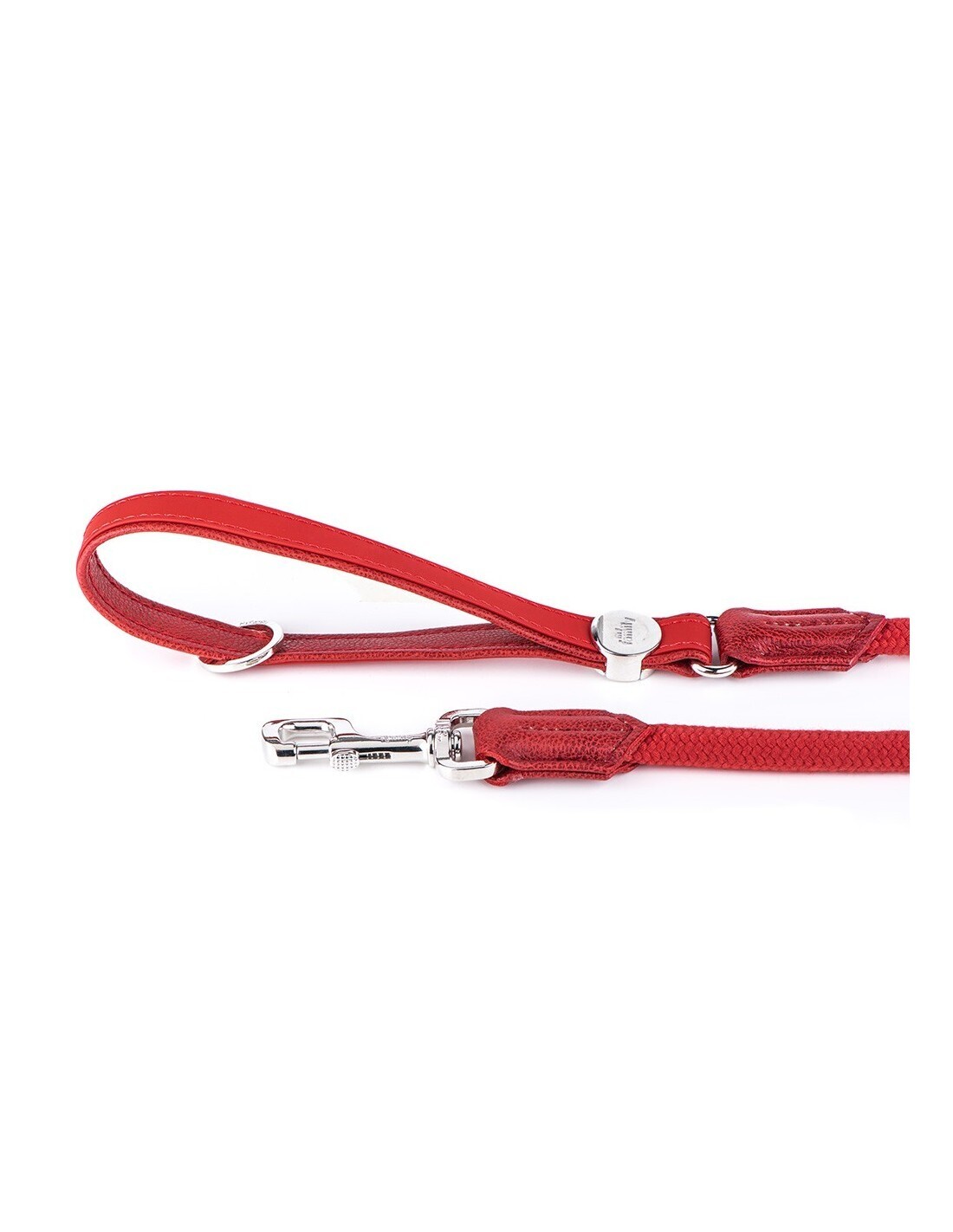 MyFamily Bilbao Dog Leash in Fine Crafted Red Leatherette and Rope