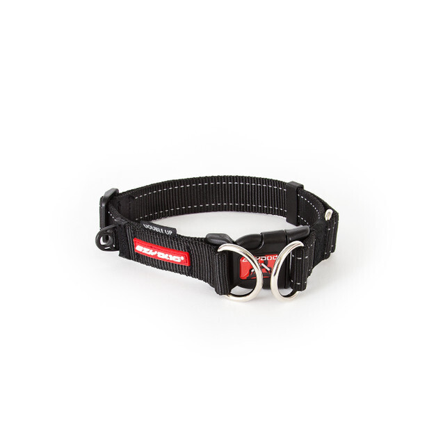 EzyDog Collar - Double Up Collar - Black SMALL