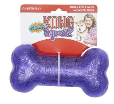 KONG Squeezz Crackle Bone - Large Purple