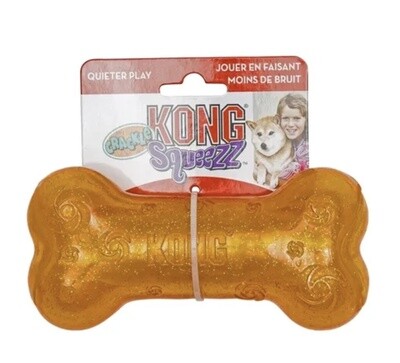 KONG Squeezz Crackle Bone - Large Orange