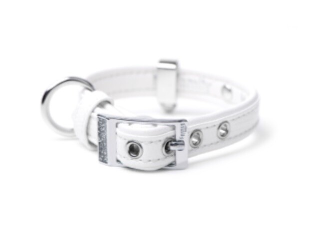 MyFamily Saint Tropez Leatherette Collar. White SMALL-MEDIUM