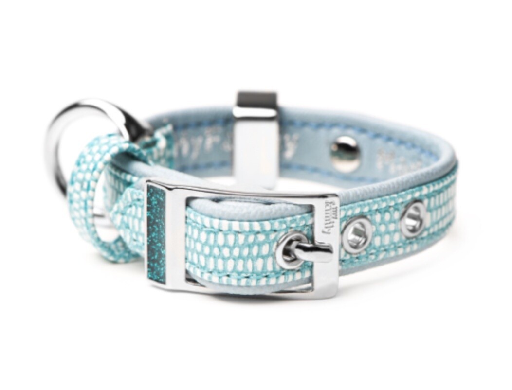 MyFamily Saint Tropez Leatherette Collar. Turquoise SMALL-MEDIUM