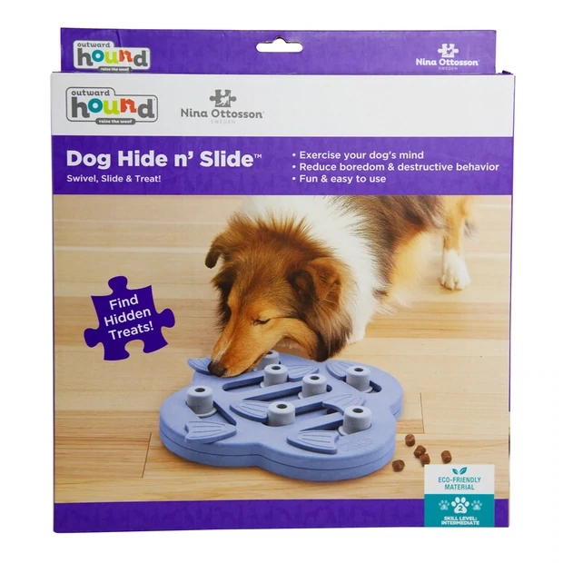 Dog Hide N Slide - Swivel, Slide &amp; Treat by Nina Ottosson Level 2 - Purple