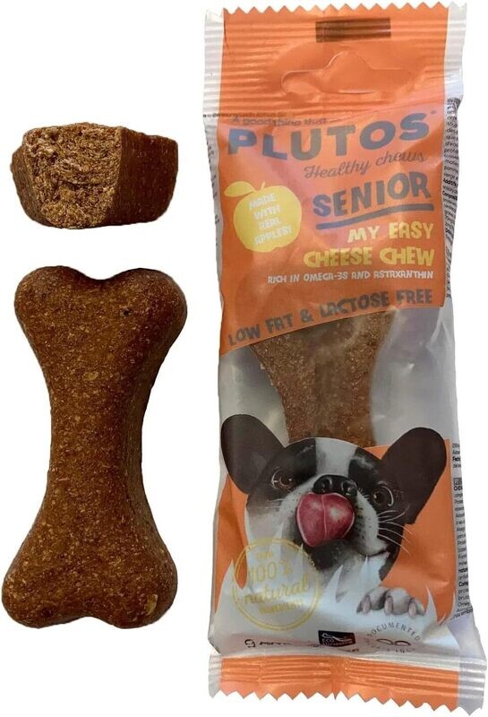 Plutos for Senior Cheese Apple and Qrill  Dog Treats. Small