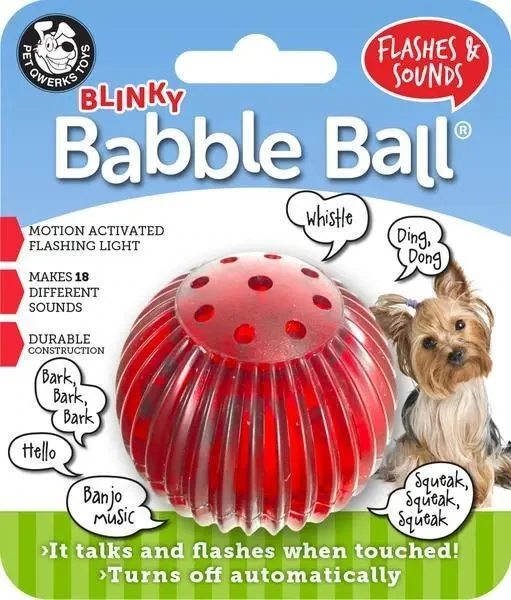 Pet Qwerks Small Blinky Babble Ball Flashes &amp; Sounds Toy for Dogs