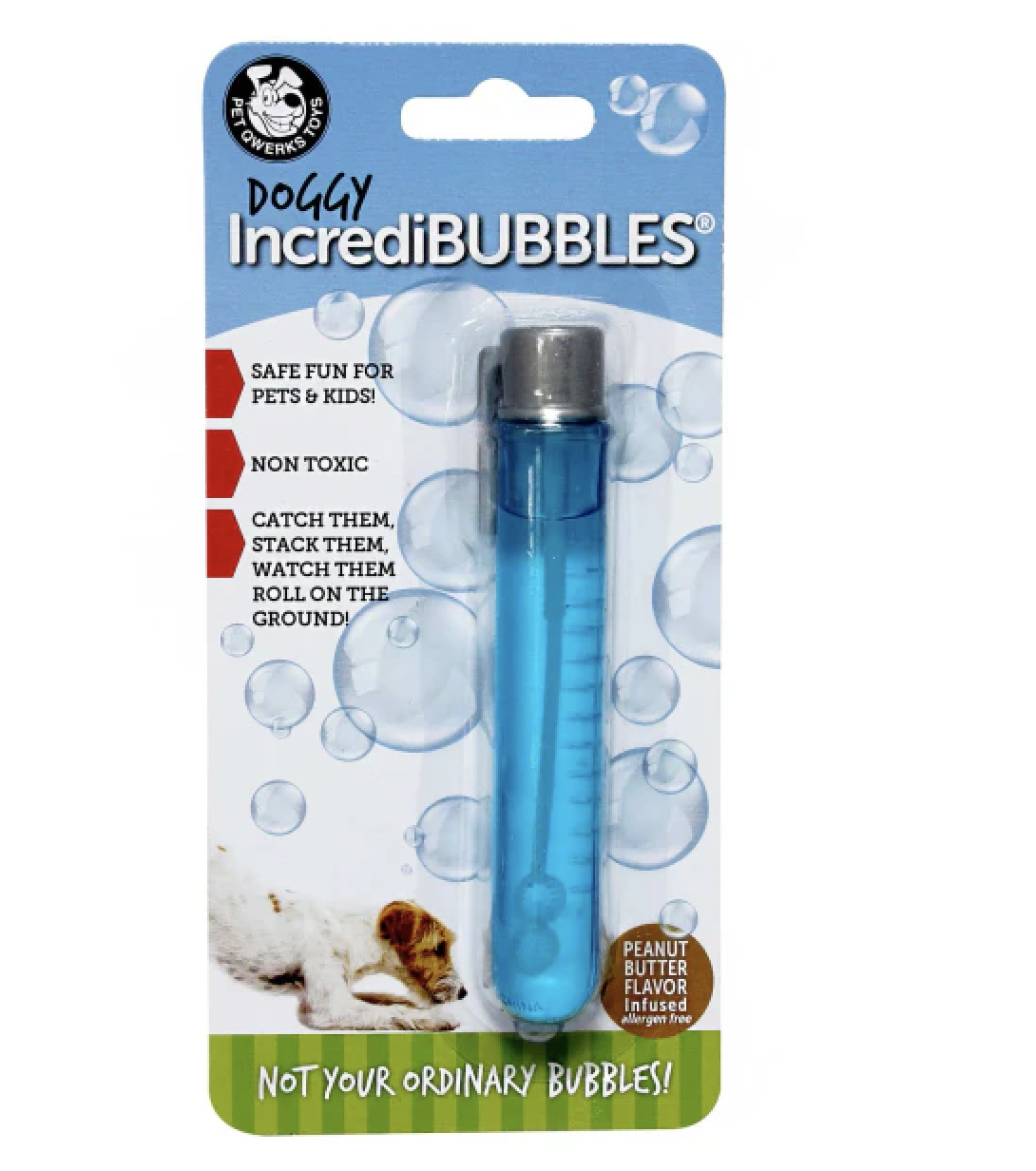 PetQwerks Doggy IncrediBubbles Interactive Dog Toy Peanut Butter 25ml