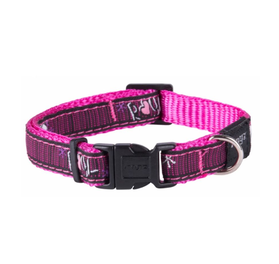 Rogz Fancy Dress Dog Collar - Pink Love MED