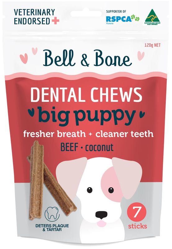 Bell &amp; Bone Big Puppy Dental Chews - Beef