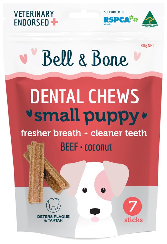 Bell &amp; Bone Small Puppy Dental Chews - Beef