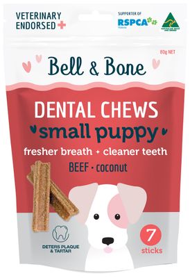 Bell &amp; Bone Small Puppy Dental Chews - Beef