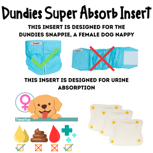 Dundies Snappies Super Bamboo Inserts 3pk MED