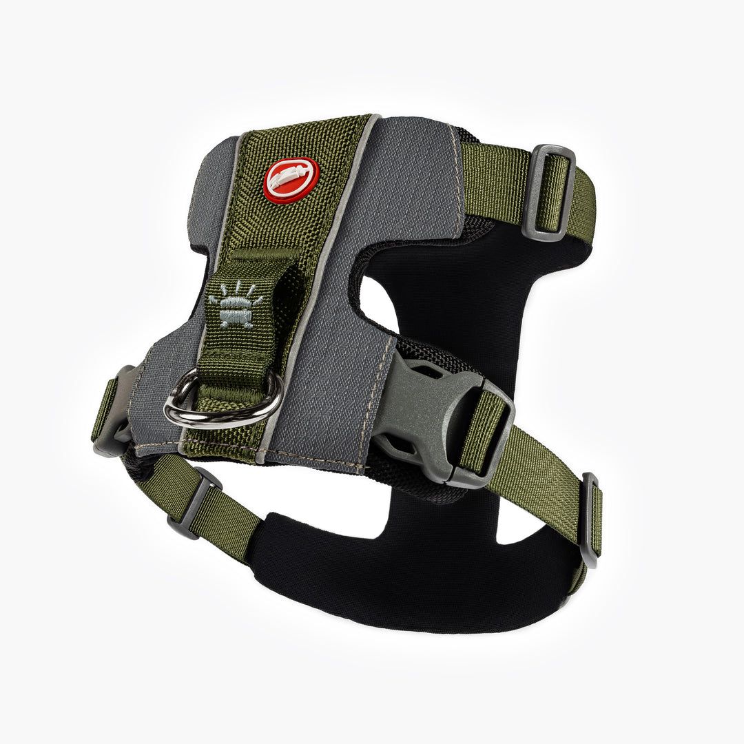 EzyDog Harness - X-Link Dual Attachment Harness. Khaki, MEDIUM